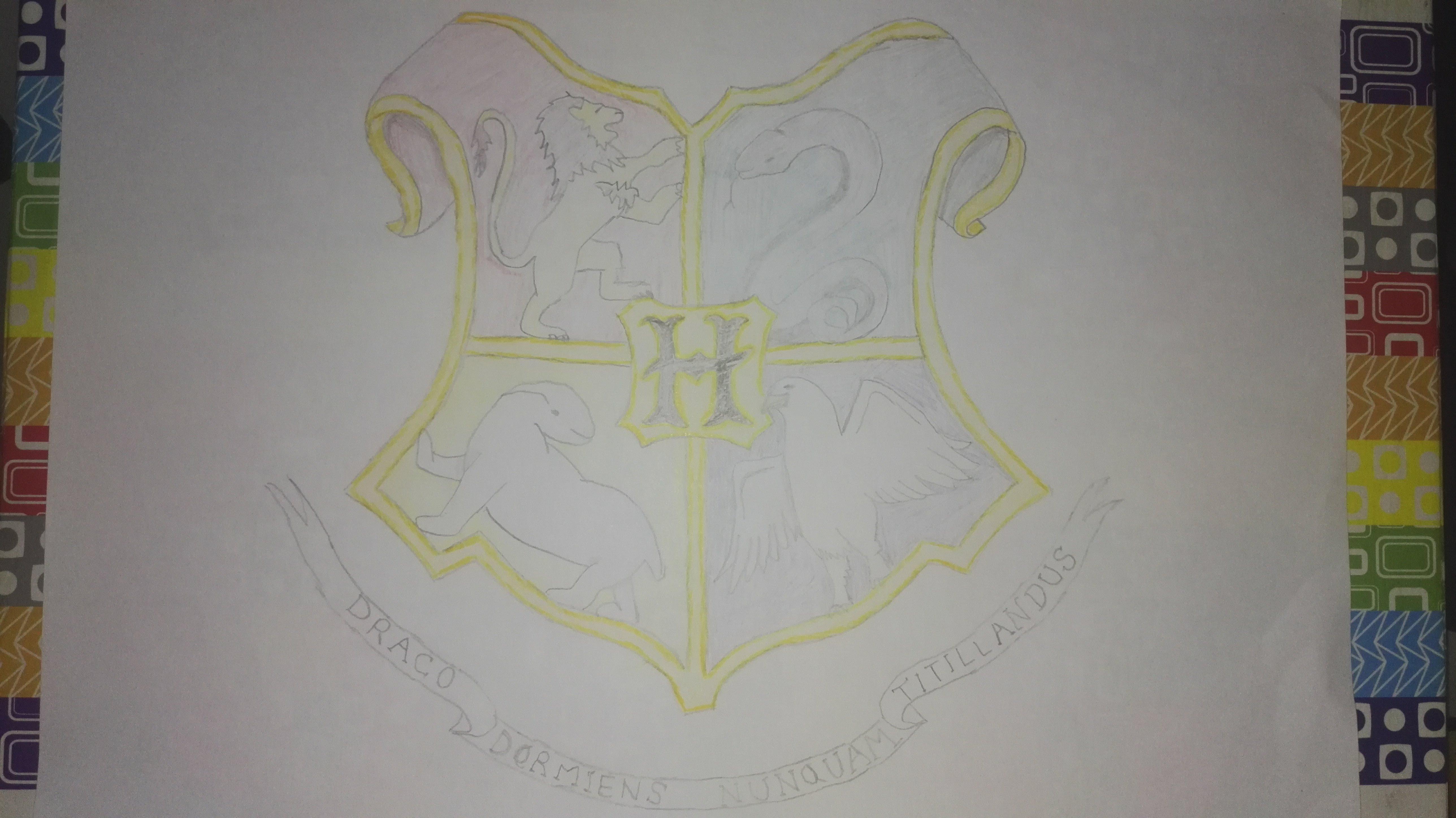 5152x2896 pencil drawing of the hogwarts crest harrypotter - Hogwarts Crest Drawing