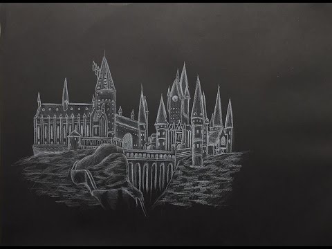 480x360 drawing of hogwarts, harry potter - Hogwarts Drawing