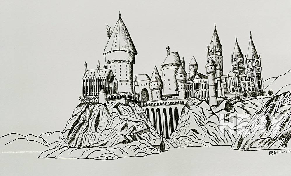 Hogwarts Drawing at PaintingValley.com | Explore collection of Hogwarts ...