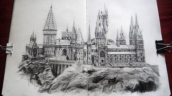 600x336 hogwarts drawing for free download - Hogwarts Drawing