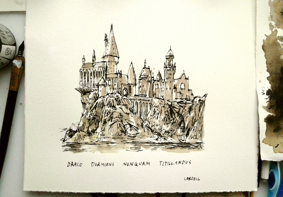 1200x833 matthew cordell on twitter hogwarts - Hogwarts Drawing