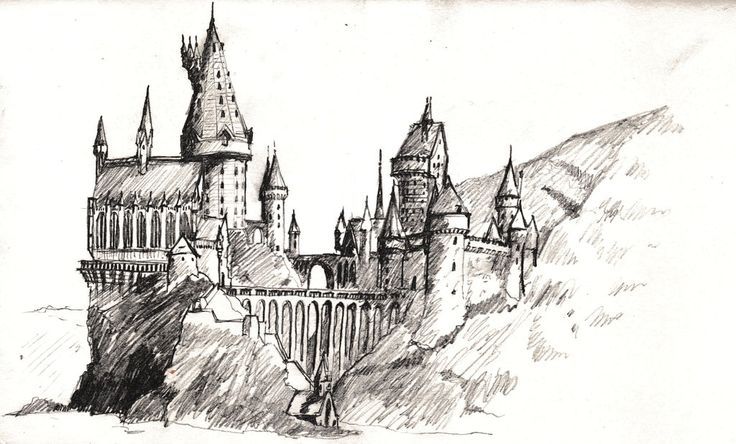736x444 resultado de imagen de hogwarts drawing harry potter dibujos - Hogwarts Drawing