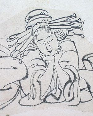 300x373 katsushika hokusai drawings sumi ink sketches of women - Hokusai Drawings