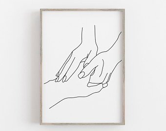 340x270 Holding Hands Art Etsy - Holding Hands Black And White Drawing