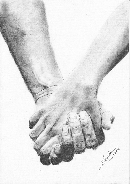 495x700 Holding Hands Drawing - Holding Hands Drawing