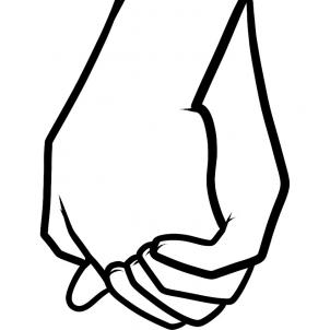 302x302 How To Draw How To Draw Holding Hands For Kids - Holding Hands Drawing