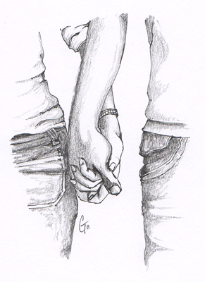 291x400 Week Holding Hands - Holding Hands Drawing