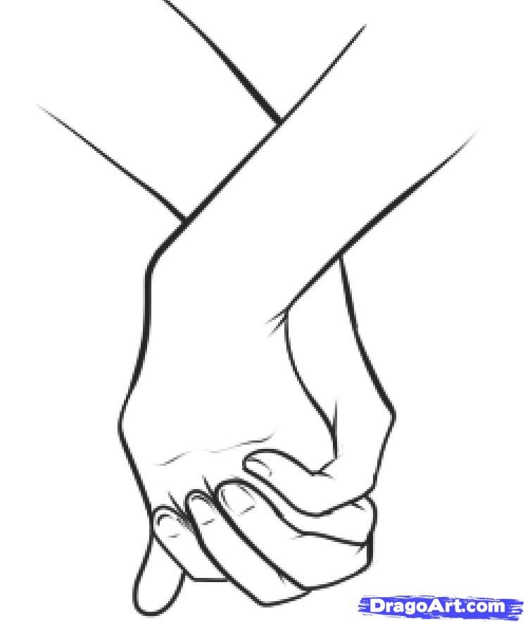 746x884 How To Draw Holding Hands Step Sketch In Drawings, How - Holding Hands Drawing Easy
