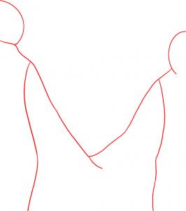 266x302 Graphic Designing How To Draw People Holding Hands - Holding Hands Drawing Step By Step