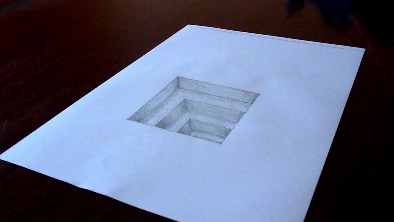 1280x720 Drawing On Paper Step - Hole In Paper Drawing