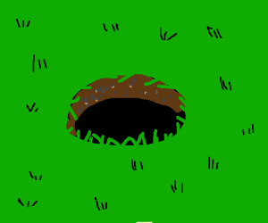 300x250 A Hole In The Ground With Grass All Around Drawing - Hole In The Ground Drawing