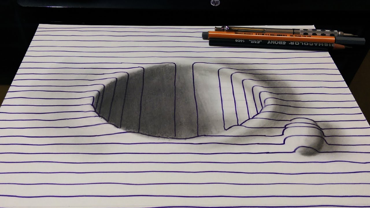 1280x720 How To Make A Hole With Lines - Hole In The Ground Drawing