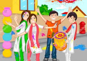 300x210 Happy Holi Drawing For Kids Easy Holi Meena - Holi Drawing