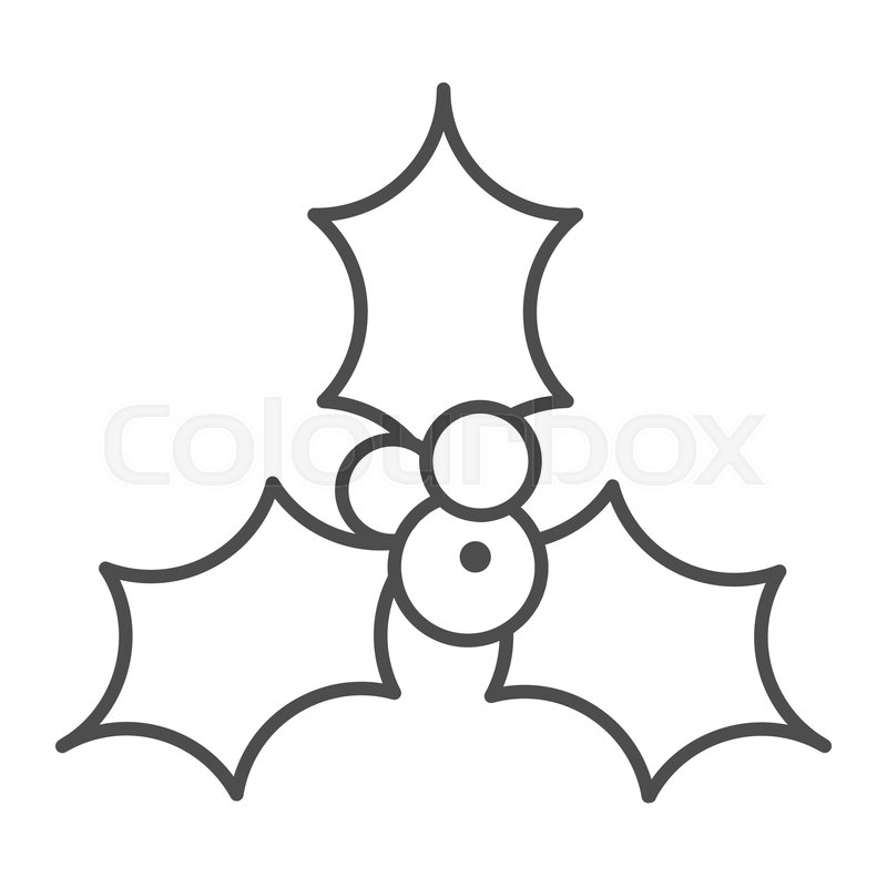 800x800 holly berry thin line icon christmas stock vector colourbox - Holly Berry Drawing