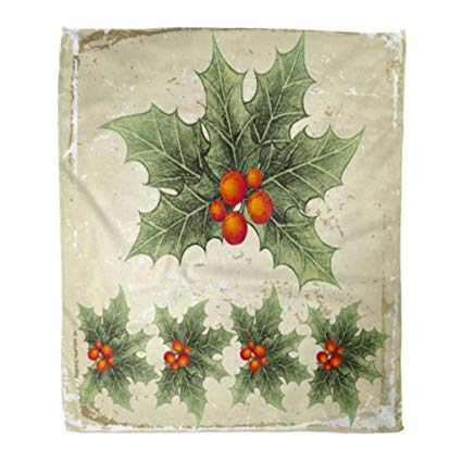 425x425 emvency flannel throw blanket green christmas hand - Holly Berry Drawing