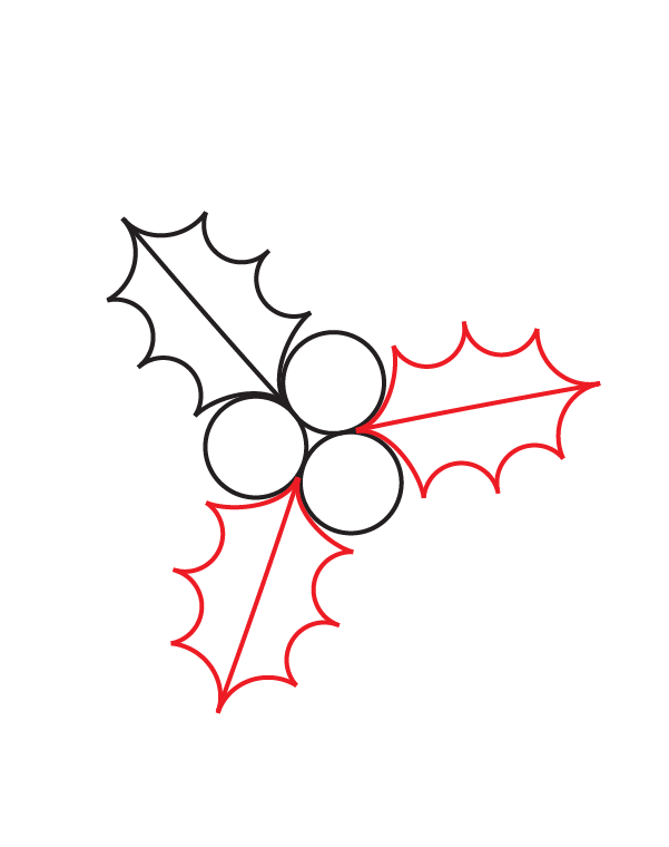 601x760 How To Draw Holly And Ivy Step - Holly Drawing