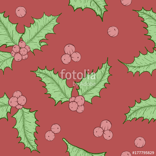 500x500 holly leaves and berries - Holly Leaves And Berries Drawing