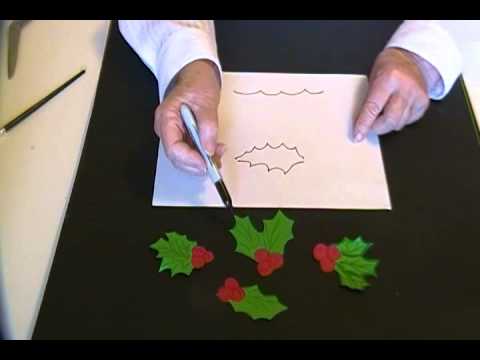 480x360 how to draw holly leaves and berries, easy for kids - Holly Leaves And Berries Drawing