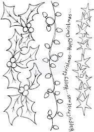 189x267 Holly Border Line Drawing - Holly Line Drawing