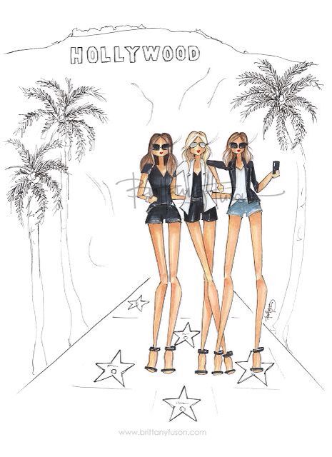 465x640 brittany fuson drawings fashion - Hollywood Sign Drawing