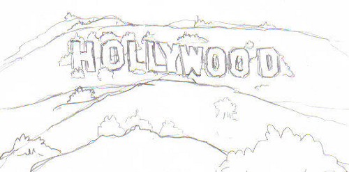 Hollywood Sign Drawing at PaintingValley.com | Explore collection of ...