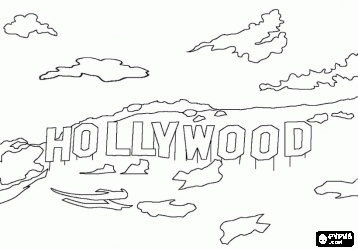 358x250 the famous hollywood sign with the giant letters on the hill - Hollywood Sign Drawing