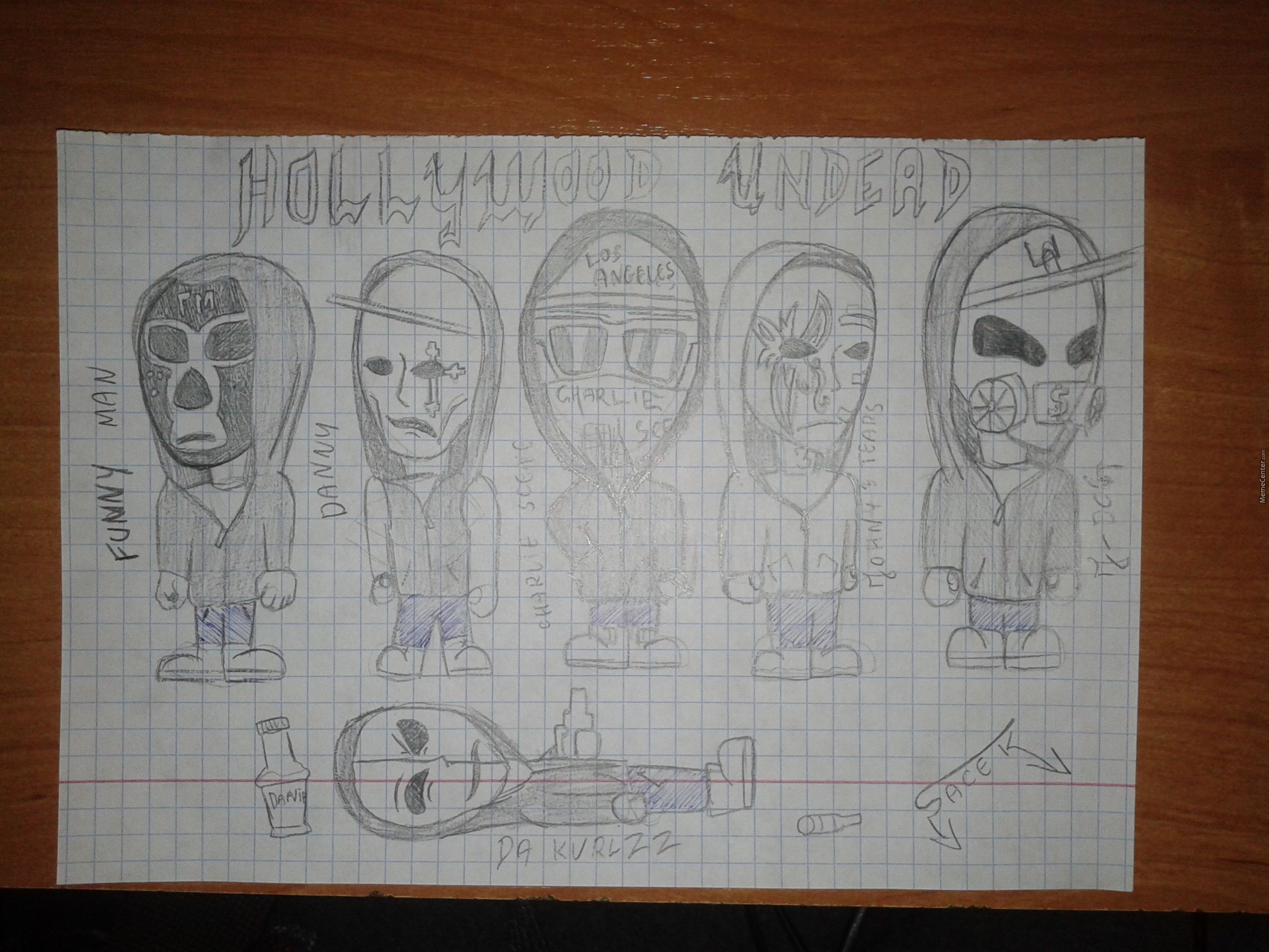 2560x1920 i was bored in school so i draw all hollywood undead band ^^ - Hollywood Undead Drawings
