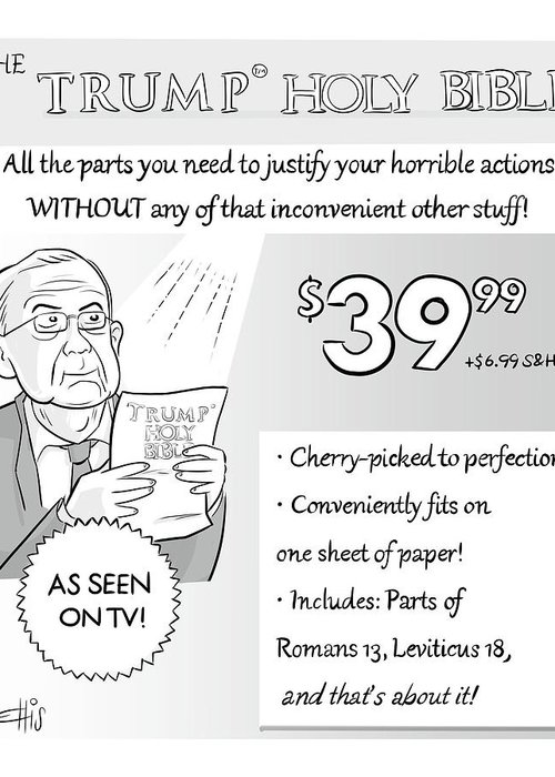 500x700 the trump holy bible greeting card for sale - Holy Bible Drawing