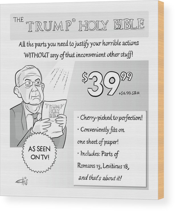 615x740 the trump holy bible wood print - Holy Bible Drawing