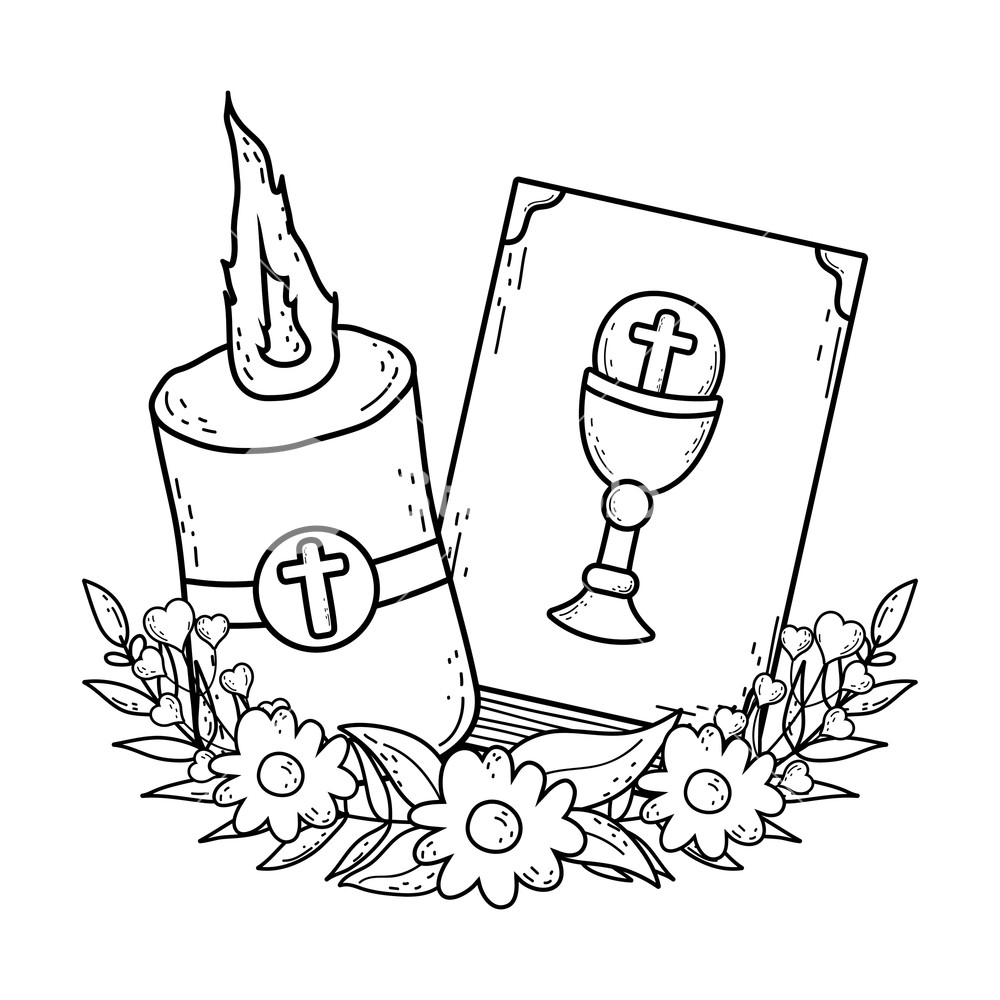 1000x1000 holy bible book with candle vector illustration design royalty - Holy Bible Drawing