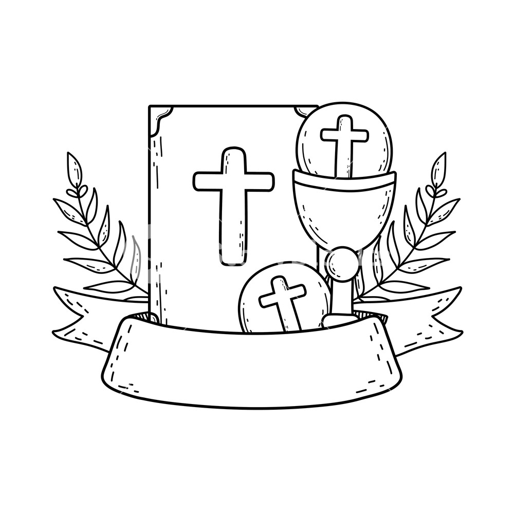 1000x1000 holy bible book with chalice vector illustration design royalty - Holy Bible Drawing
