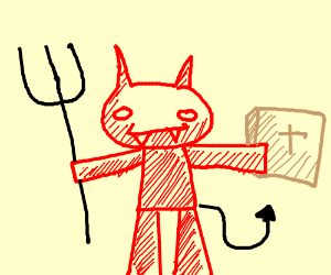 300x250 the devil holding the holy bible drawing - Holy Bible Drawing