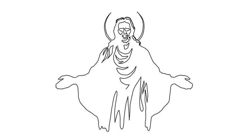 852x480 Animated Sketch Vector Drawing Doodle Stock Footage Video - Holy Drawing