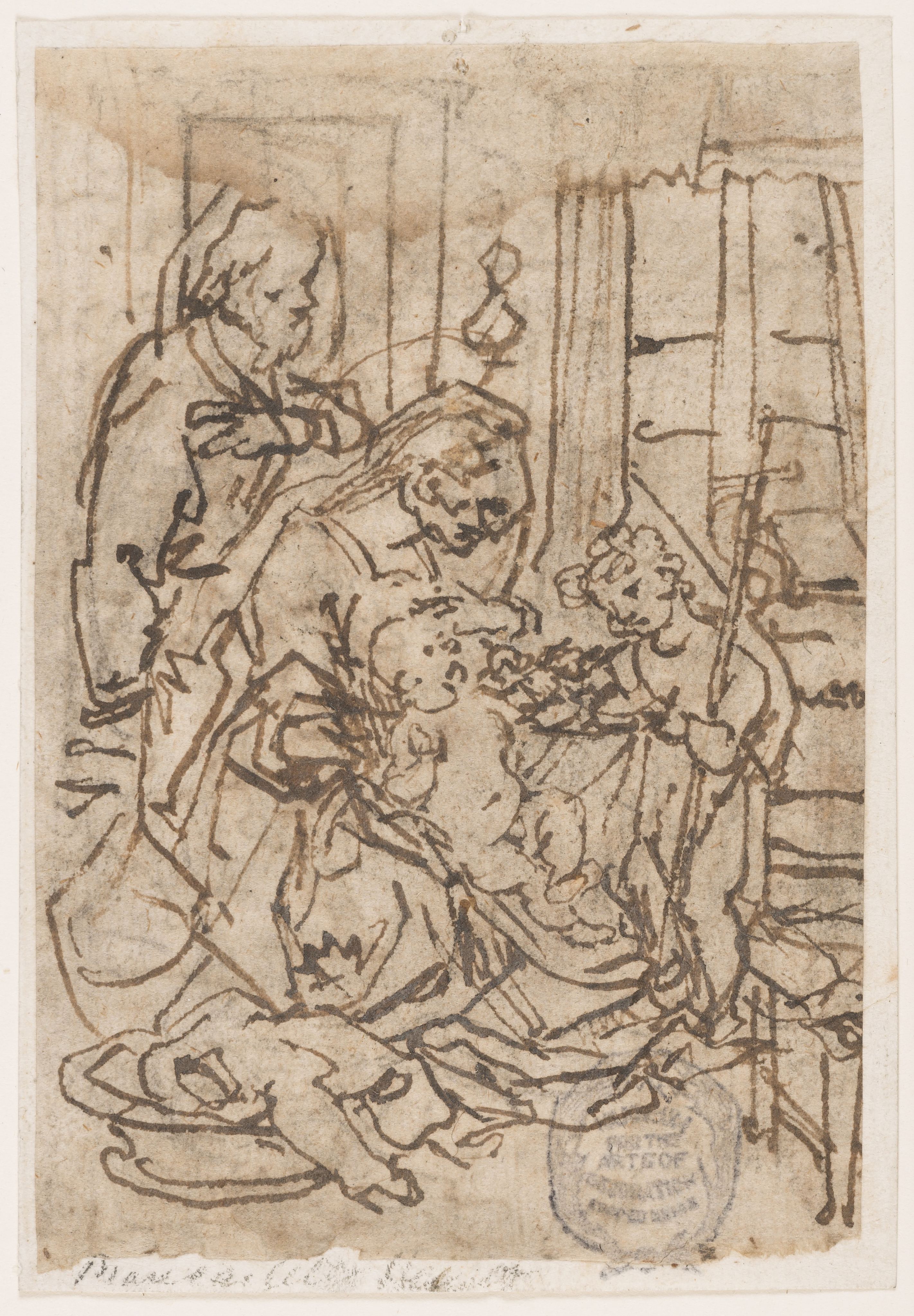 2844x4096 Filedrawing, The Holy Family And St John The Baptist, Ca - Holy Family Drawing