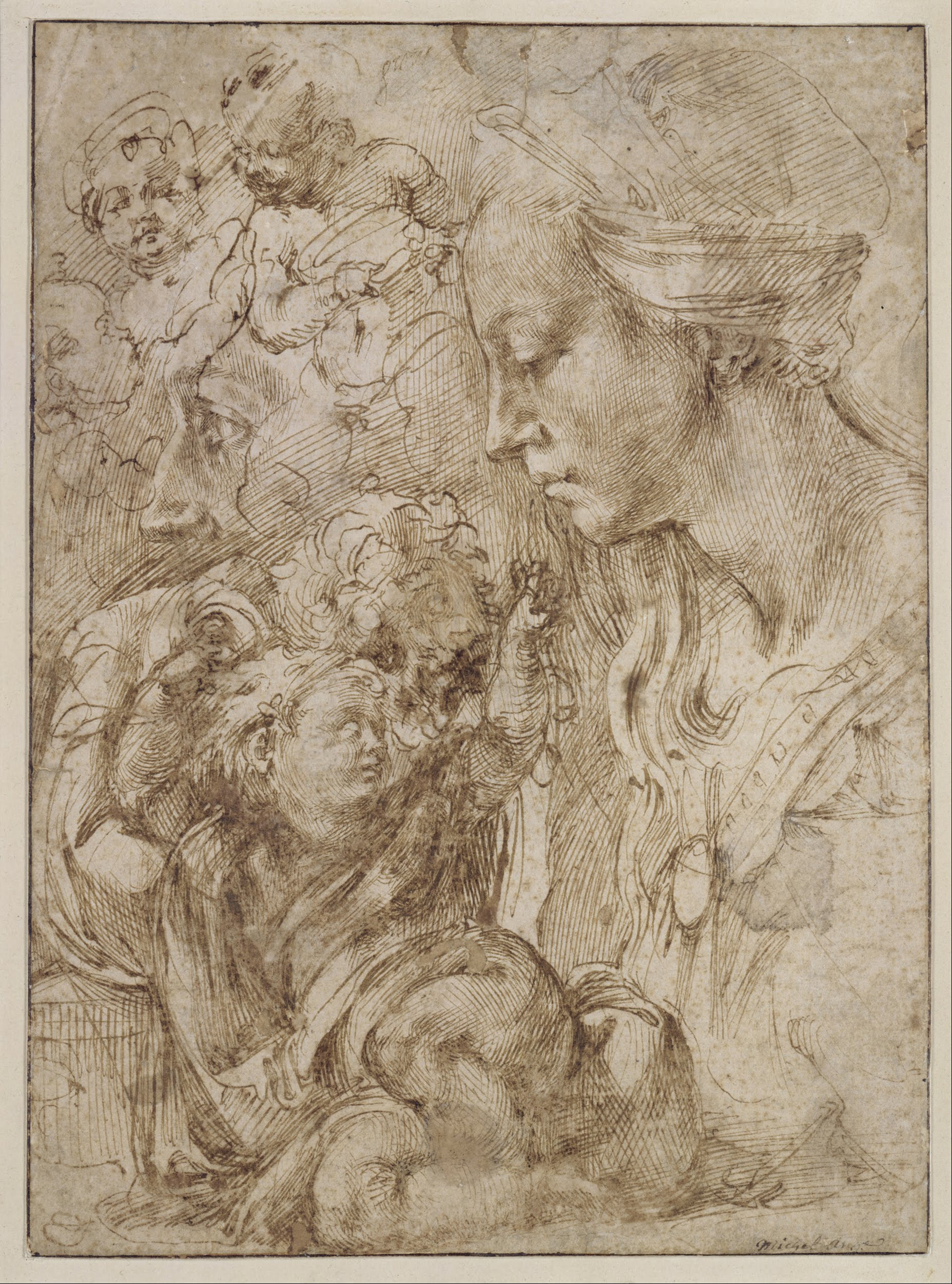 1855x2501 Filemichelangelo Buonarroti - Holy Family Drawing