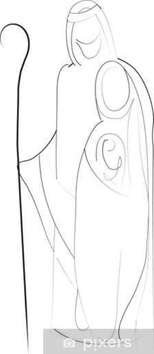 306x700 Holy Family Christmas Abstract Religious Nativity Drawing, Vector - Holy Family Drawing