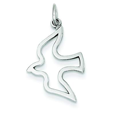 395x395 white gold holy spirit dove charm pendant jewelry - Holy Spirit Dove Drawing