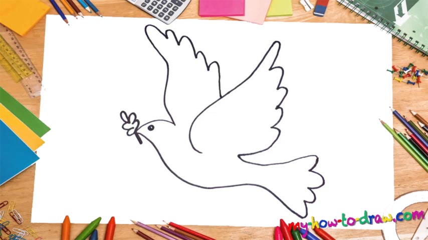 854x480 How To Draw The Dove Of Peace - Holy Spirit Dove Drawing
