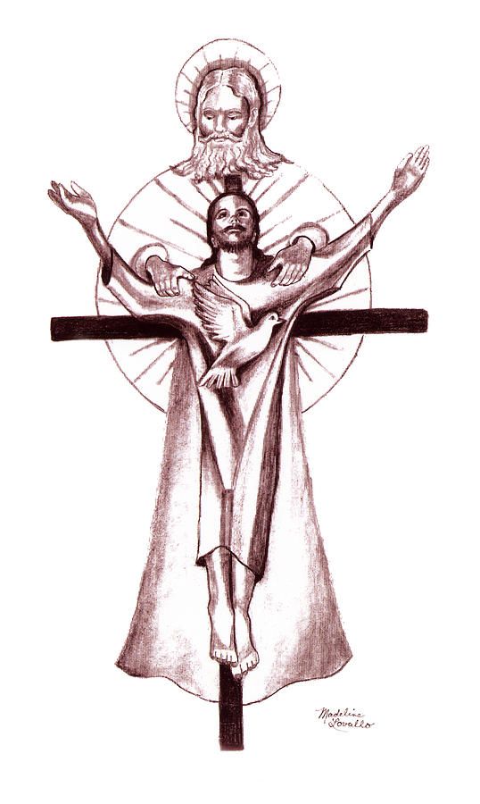 538x900 drawn cross holy spirit - Holy Spirit Drawing