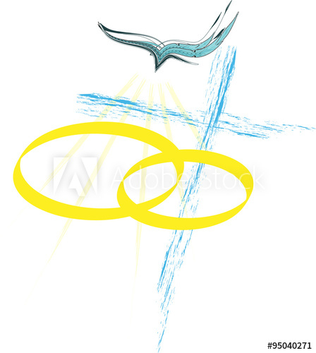 448x500 sacrament of matrimony, christian marriage illustration - Holy Spirit Drawing