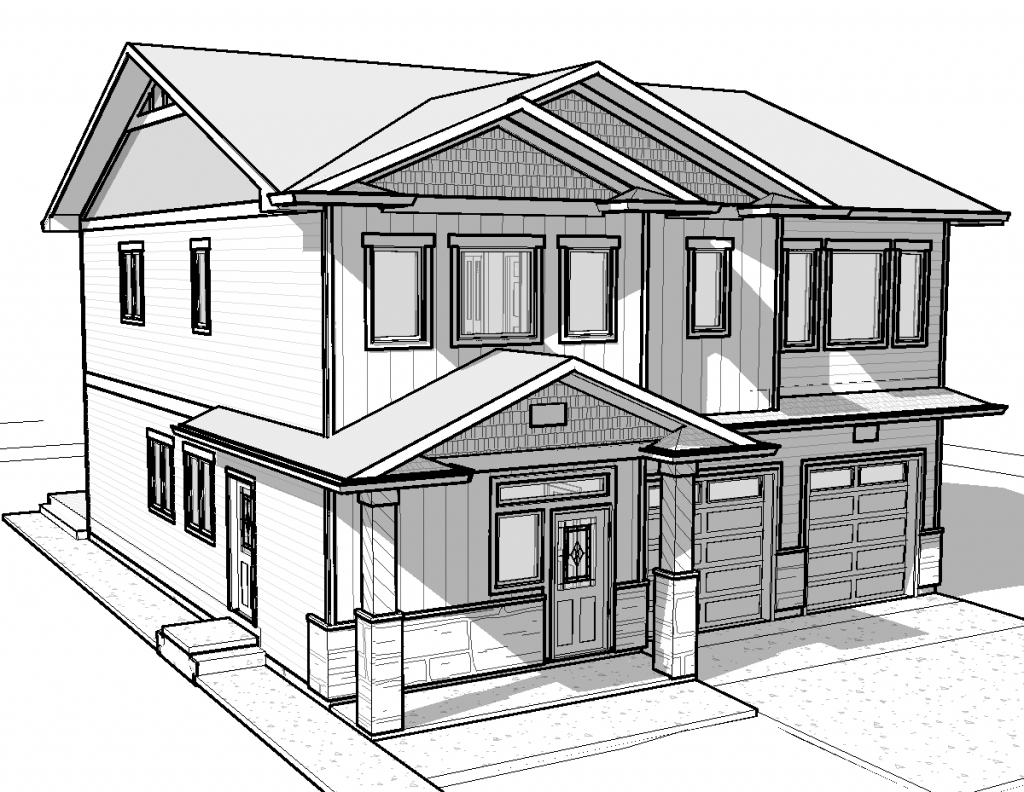 1024x792 house drawing simple of a easy drawn attachment - Home Drawing