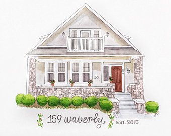 340x270 House Drawing Etsy - Home Drawing
