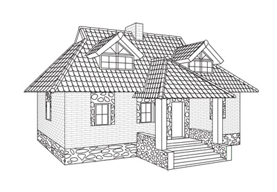 400x277 How To Draw A House Step - Home Drawing