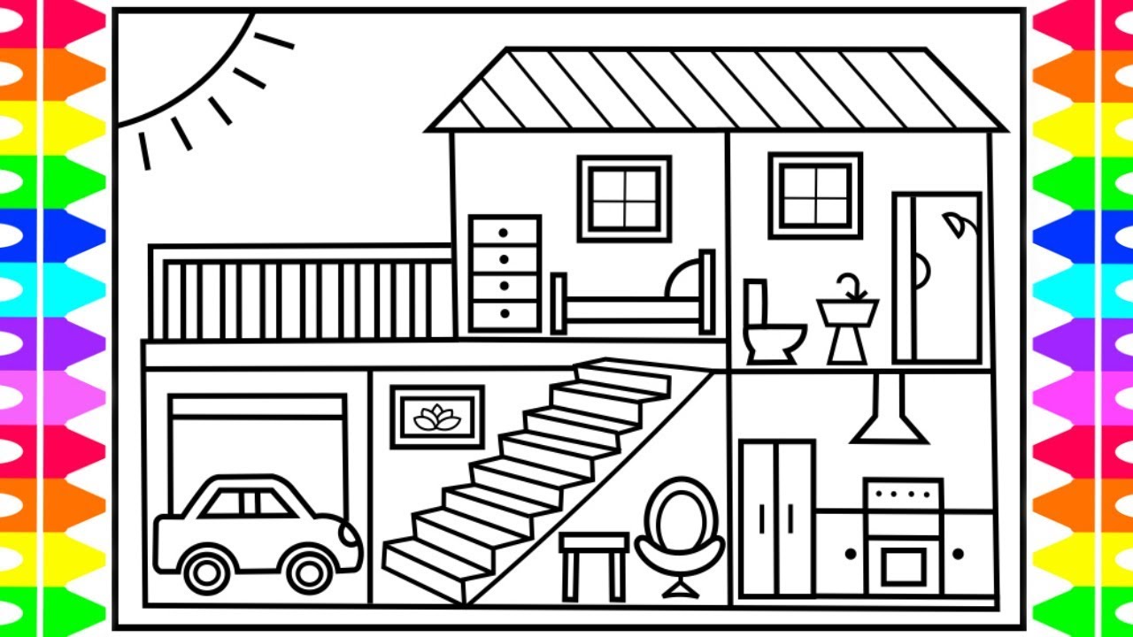 1280x720 How To Draw A House For Kids House Drawing For Kids House - Home Drawing