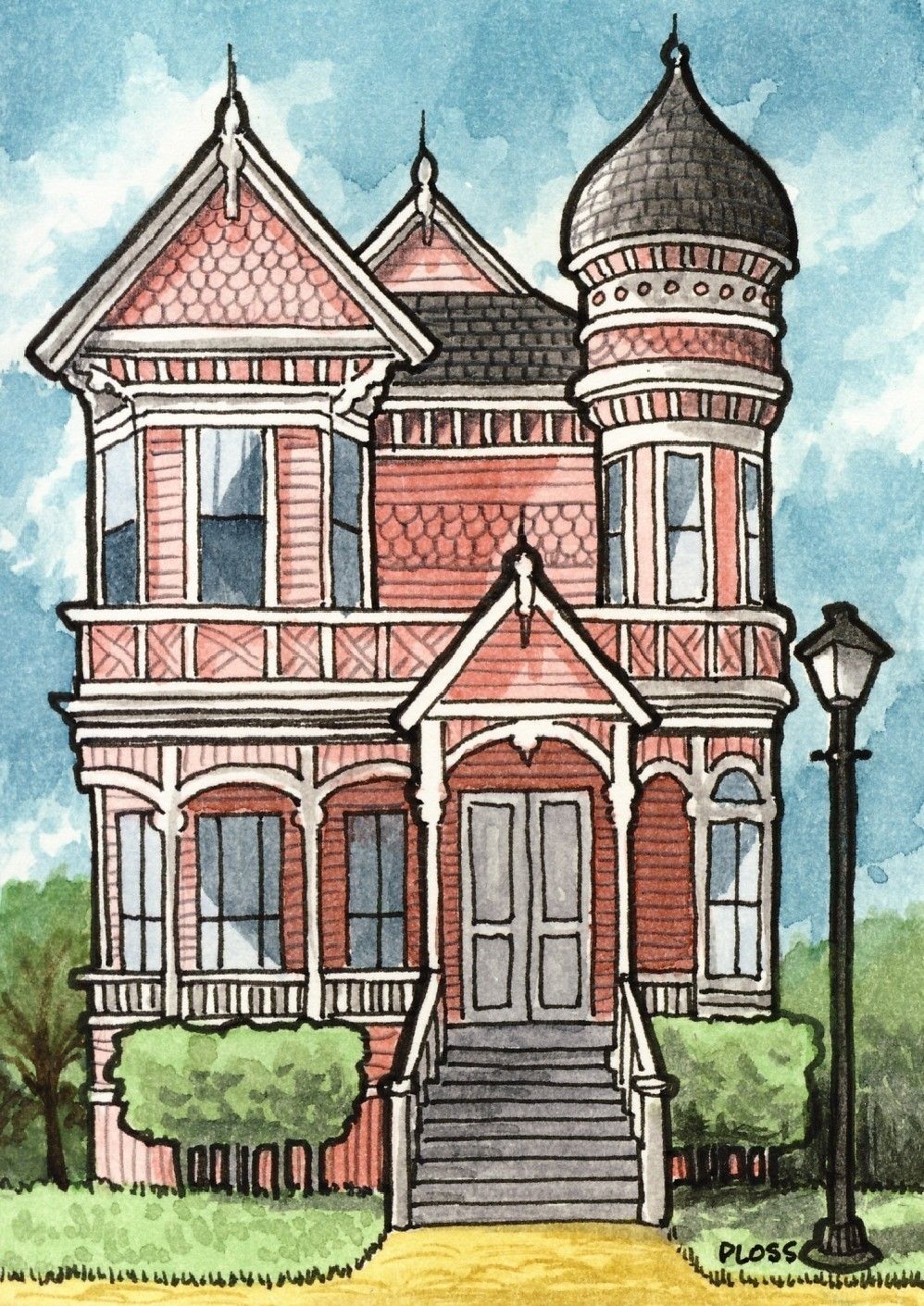 998x1411 Victorian House - Home Drawing