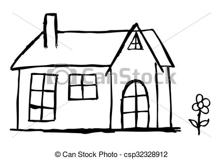 450x320 hand draw sketch of house vector hand draw sketch of house - Home Drawing Sketch