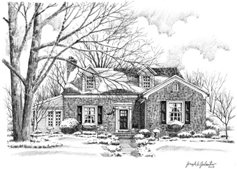 340x243 Original House Drawings, Sketches, And Stationery Roland - Home Drawing Sketch