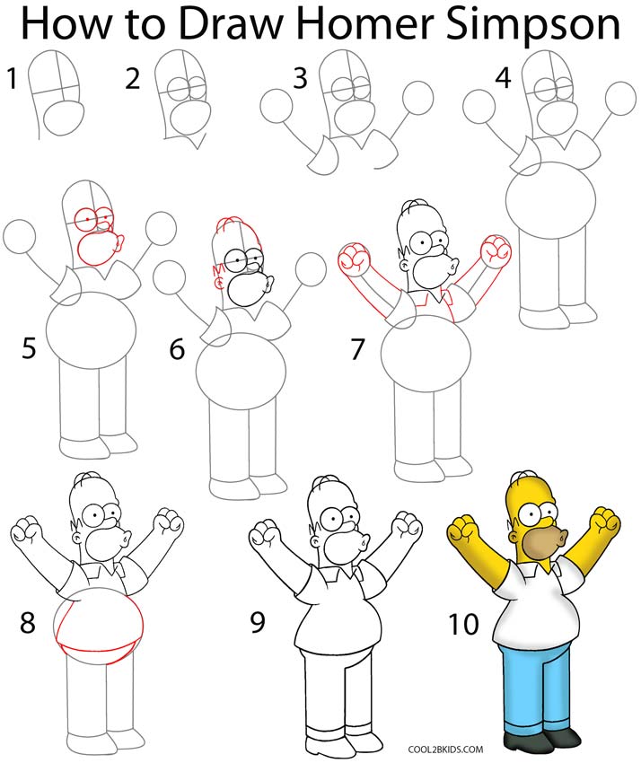 714x850 how to draw homer simpson - Homer Simpson Drawing