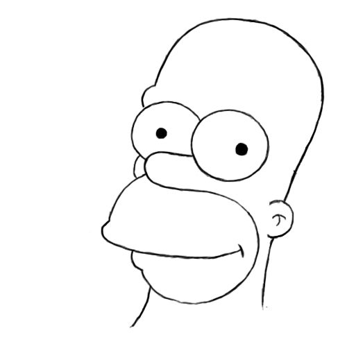 500x506 how to draw homer simpson - Homer Simpson Drawing