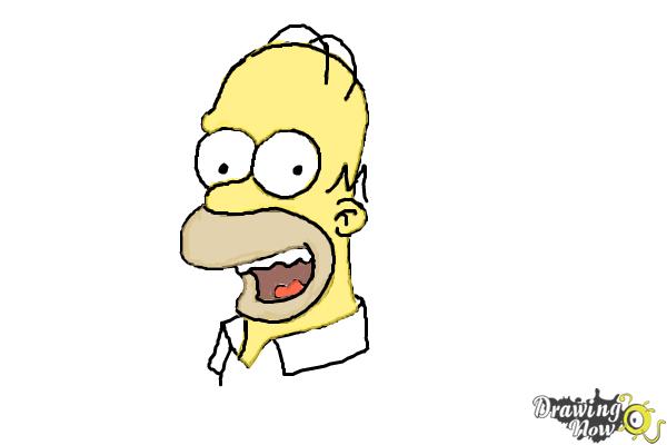 600x400 how to draw homer simpson - Homer Simpson Drawing